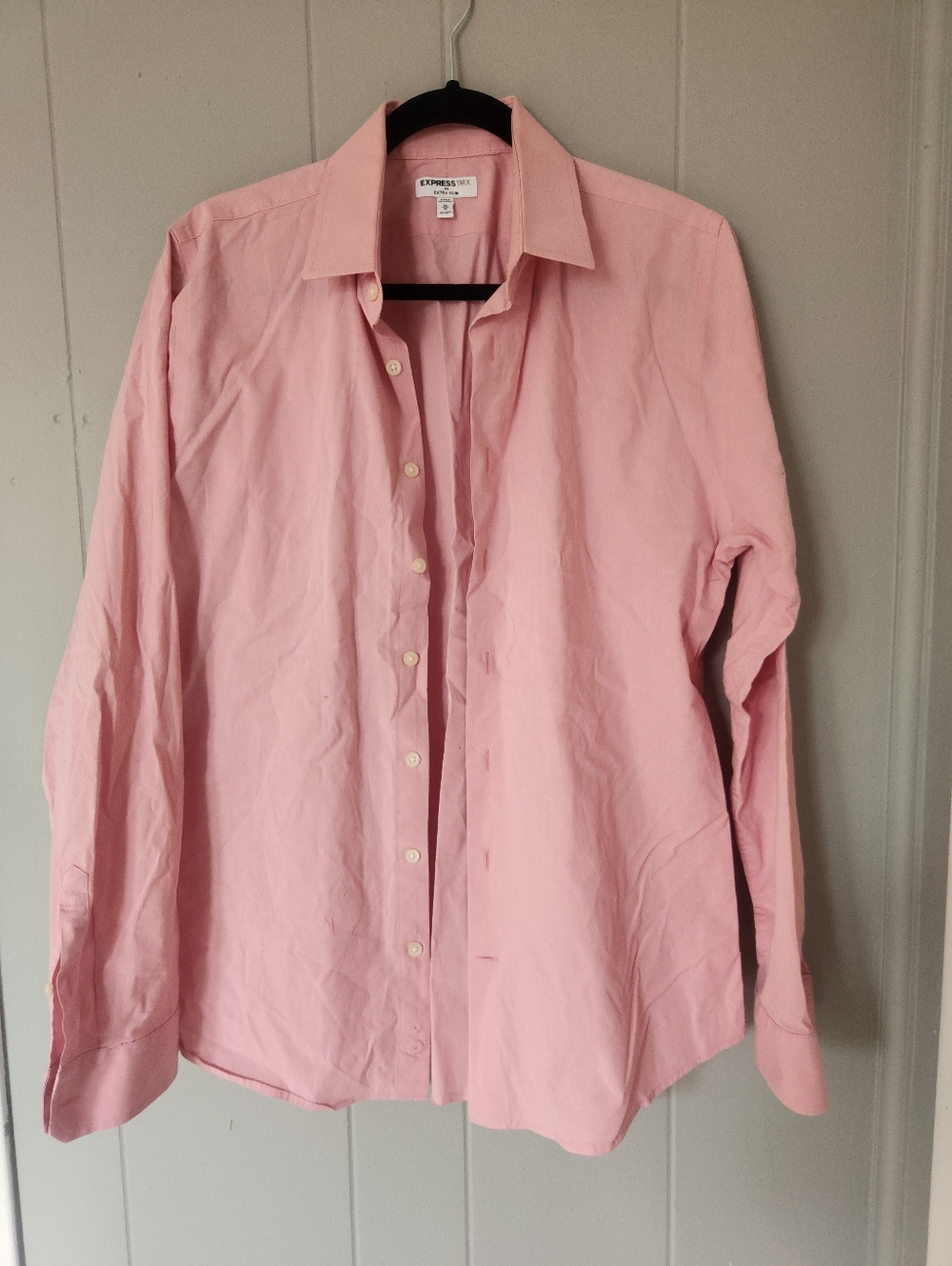 Express Men's Light Pink Button-Down Dress Shirt